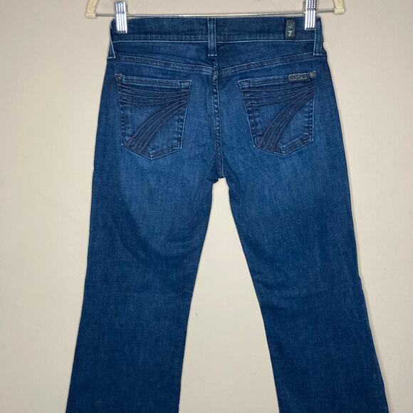 7FAMK 7 For All Mankind DOJO Jeans Womens 25 S Dark Wash Flared Wide Trouser Leg - Picture 13 of 16